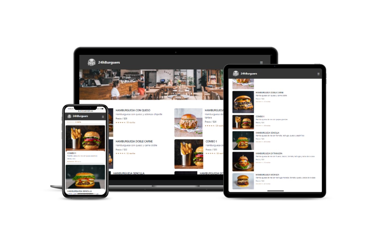 Proyecto de desarrollo web para 24hBurguers