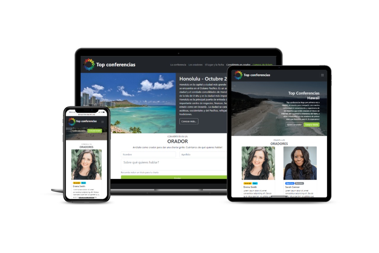 Proyecto de desarrollo web para TopConferencias